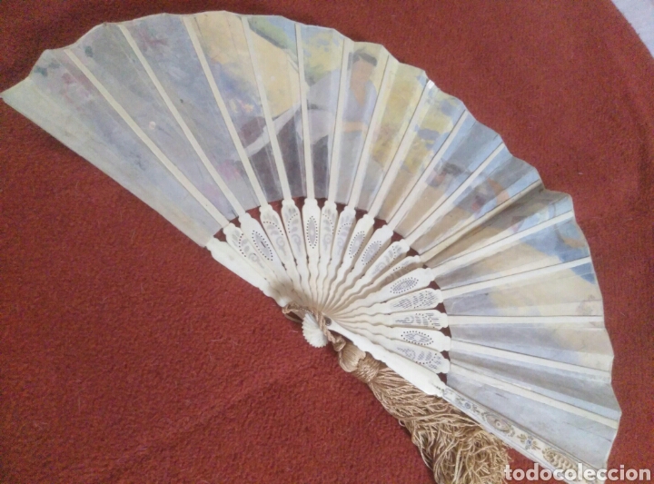Coleccionismo: Abanico antiguo pintado a mano - Foto 3