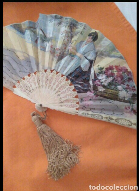 Coleccionismo: Abanico antiguo pintado a mano - Foto 10