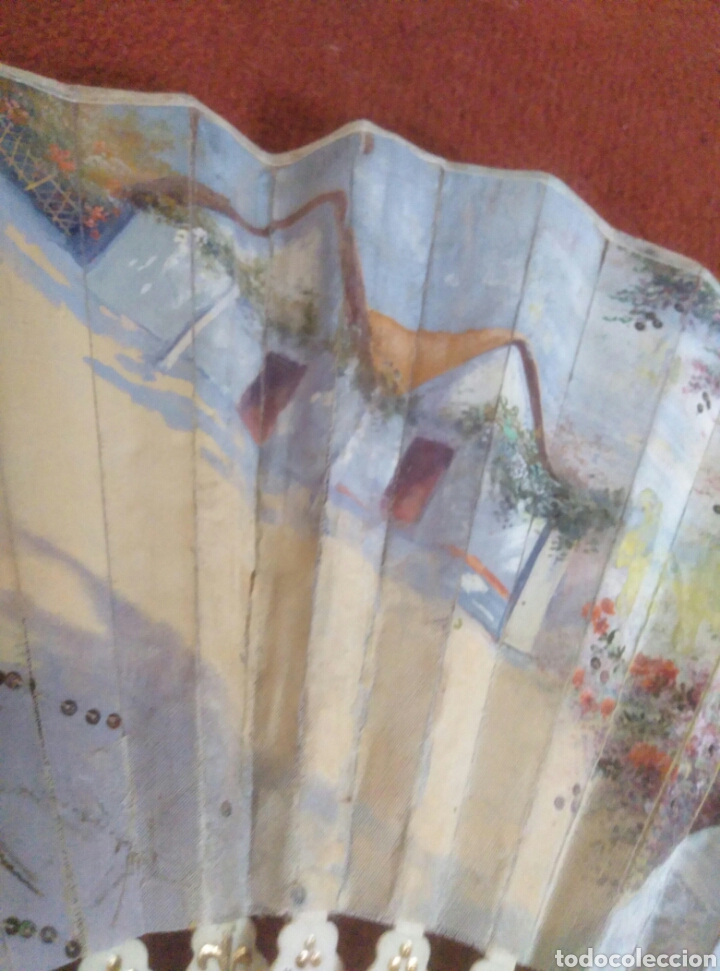 Coleccionismo: Abanico antiguo pintado a mano - Foto 9