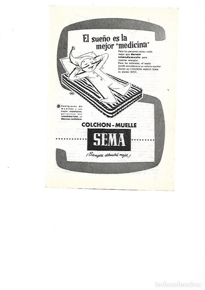 Collecting paper: A&Ntilde;O 1955 RECORTE PRENSA PUBLICIDAD COLCHON MUELLE SEMA