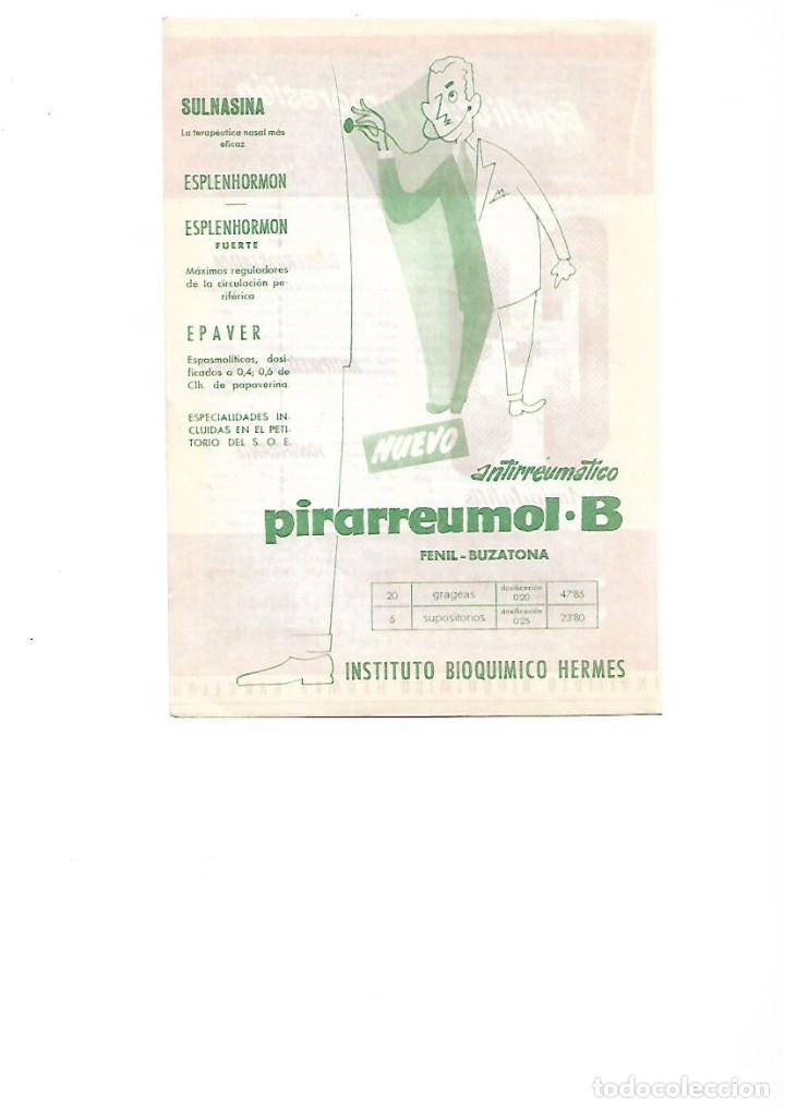 Collezionismo: A&Ntilde;O 1955 PUBLICIDAD PIRARREUMOL B ANTIRREUMATICO INSTITUTO BIOQUIMICO HERMES MEDICINA FARMACIA