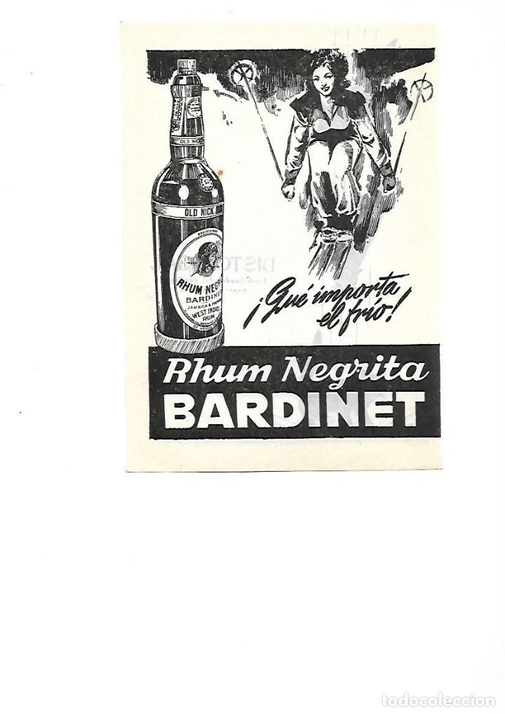 Coleccionismo: A&Ntilde;O 1955 RECORTE PRENSA PUBLICIDAD BEBIDAS RON RHUM NEGRITA BARDINET