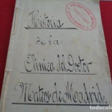 Coleccionismo: CASAS IBAÑEZ. ALBACETE. ANTONIO VERDE JIMENEZ. HISTORIA DE LA CLÍNICA DEL DOCTOR MATEOS. 1899. Lote 293365693