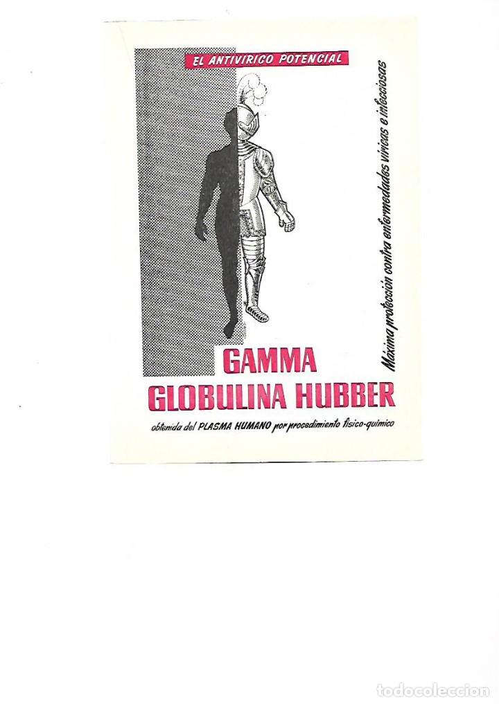 Collezionismo: A&Ntilde;O 1955 PUBLICIDAD GAMMA GLOBULINA HUBBER PLASMA HUMANO ANTIVIRICO MEDICINA FARMACIA