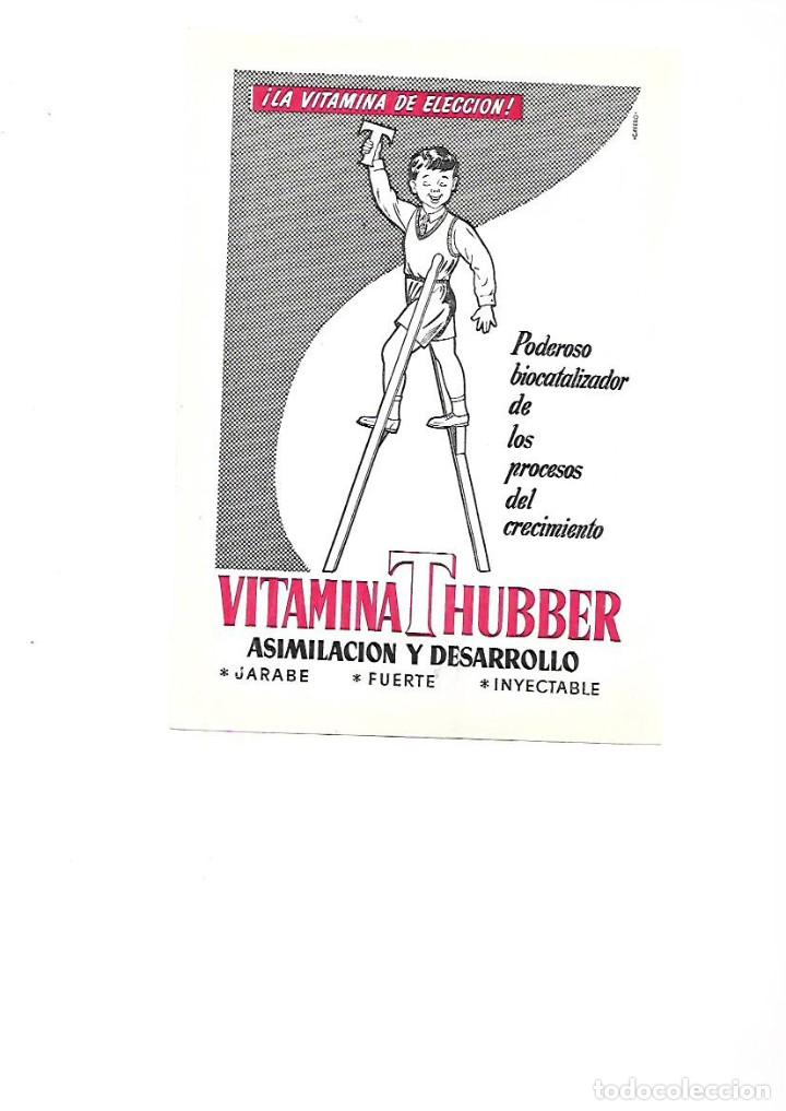 Collezionismo: A&Ntilde;O 1955 RECORTE PRENSA PUBLICIDAD VITAMINA T HUBBER CRECIMIENTO MEDICINA FARMACIA