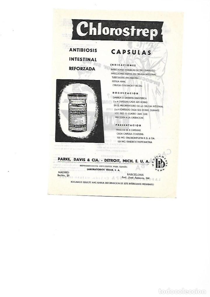 Collecting paper: A&Ntilde;O 1955 PUBLICIDAD CHLOROSTREP LABORATORIOS VEKAR MEDICINA FARMACIA