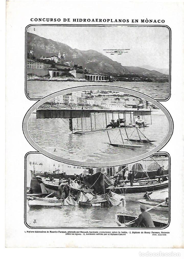 Collezionismo: A&Ntilde;O 1912 RECORTE PRENSA AVIACION CONCURSO DE HIDROAEROPLANOS EN MONACO MAURICE HENRY FARMAN