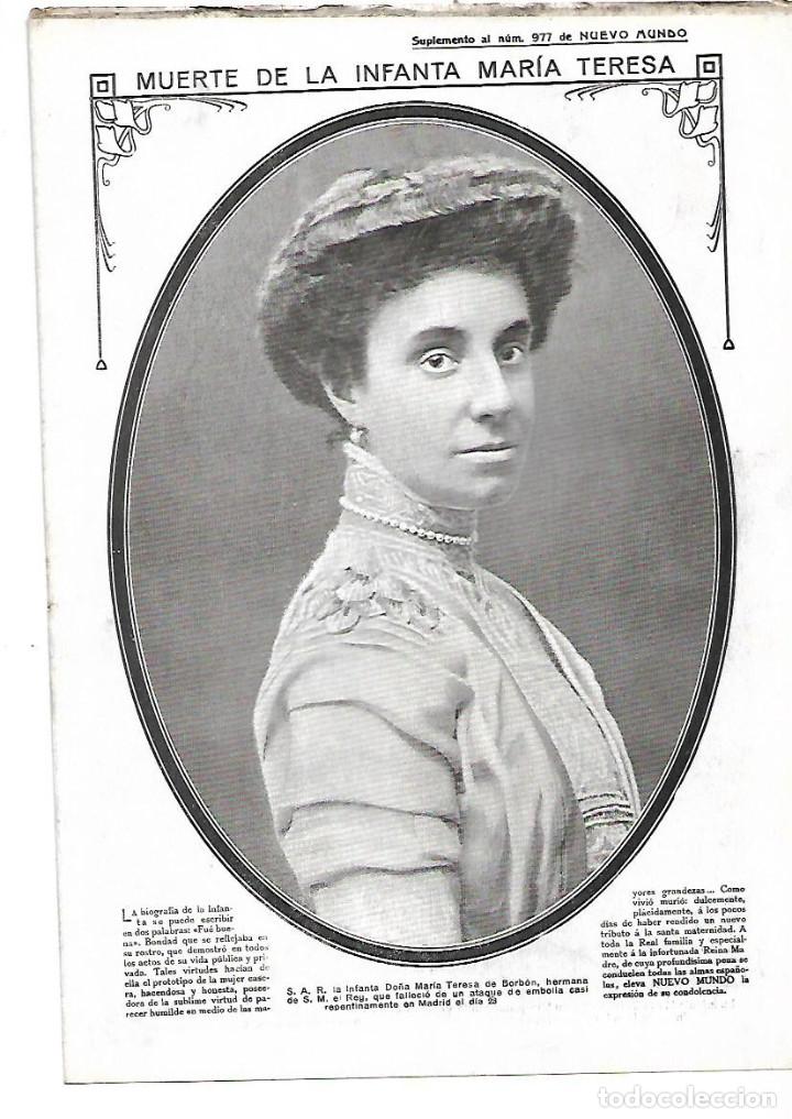Collecting paper: A&Ntilde;O 1912 HOJAS REPORTAJE VIDA MUERTE ENTIERRO INFANTA MARIA TERESA NODRIZA