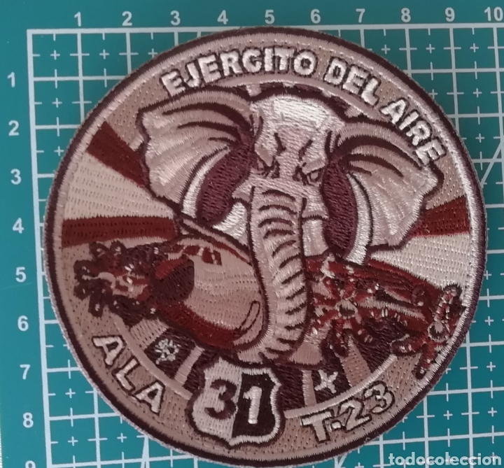 Coleccionismo: Parche bordado ALA 31 ZARAGOZA T-23 EJ&Eacute;RCITO DEL &Aacute;IRE DE ESPA&Ntilde;A &aacute;rido