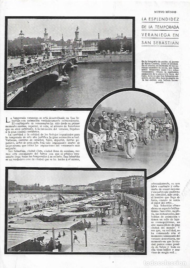 Colecionismo: A&Ntilde;O 1930 RECORTE PRENSA VERANO EN SAN SEBASTIAN PLAYAS CARRERAS INFANTILES DE SACOS