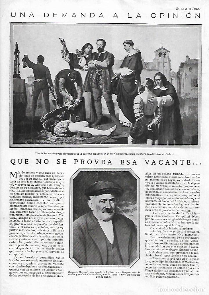 Coleccionismo: A&Ntilde;O 1928 RECORTE PRENSA PENA MUERTE GREGORIO MAYORAL VERDUGO AUDIENCIA DE BURGOS GUILLOTINA