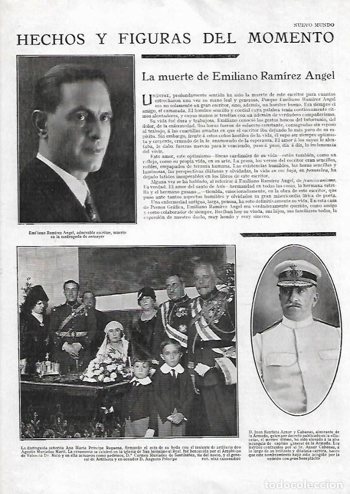 Collecting paper: A&Ntilde;O 1928 RECORTE PRENSA MUERTE DE EMILIANO RAMIREZ ANGEL ESCRITOR