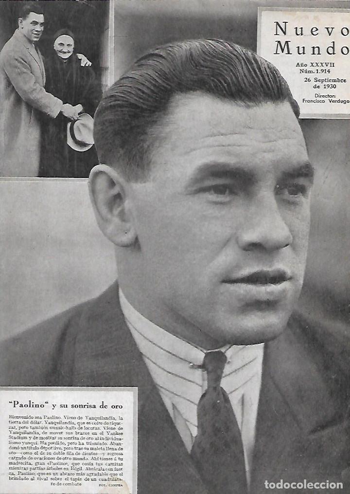 Coleccionismo: A&Ntilde;O 1930 RECORTE PRENSA BOXEO BOXEADOR PAULINO UZCUDUN MADRE REGIL