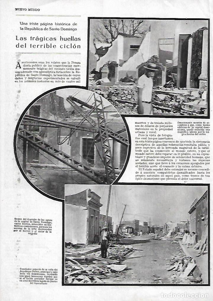 Colecionismo: A&Ntilde;O 1930 RECORTE PRENSA REPUBLICA SANTO DOMINGO HUELLAS TERRIBLE CICLON CATASTROFE
