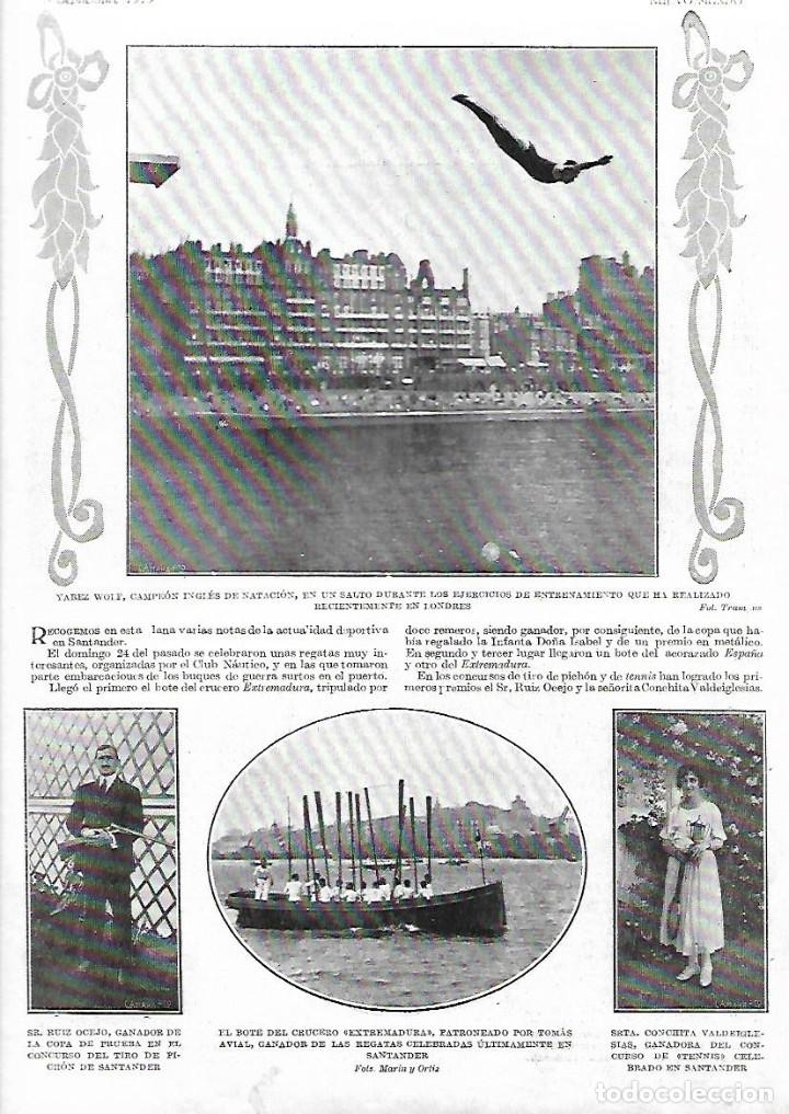 Coleccionismo: A&Ntilde;O 1919 RECORTE PRENSA DEPORTES NATACION LONDRES SALTO NADADOR YABEZ WOLF