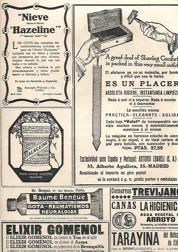 Collecting paper: A&Ntilde;O 1919 RECORTE PRENSA PUBLICIDAD NIEVE HAZELINE BURROUGHS WELLCOME COSMETICA LECHE LIMPIADORA CUTI