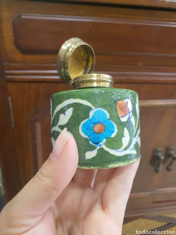 Coleccionismo: Bonito tintero pintado a mano - Foto 7