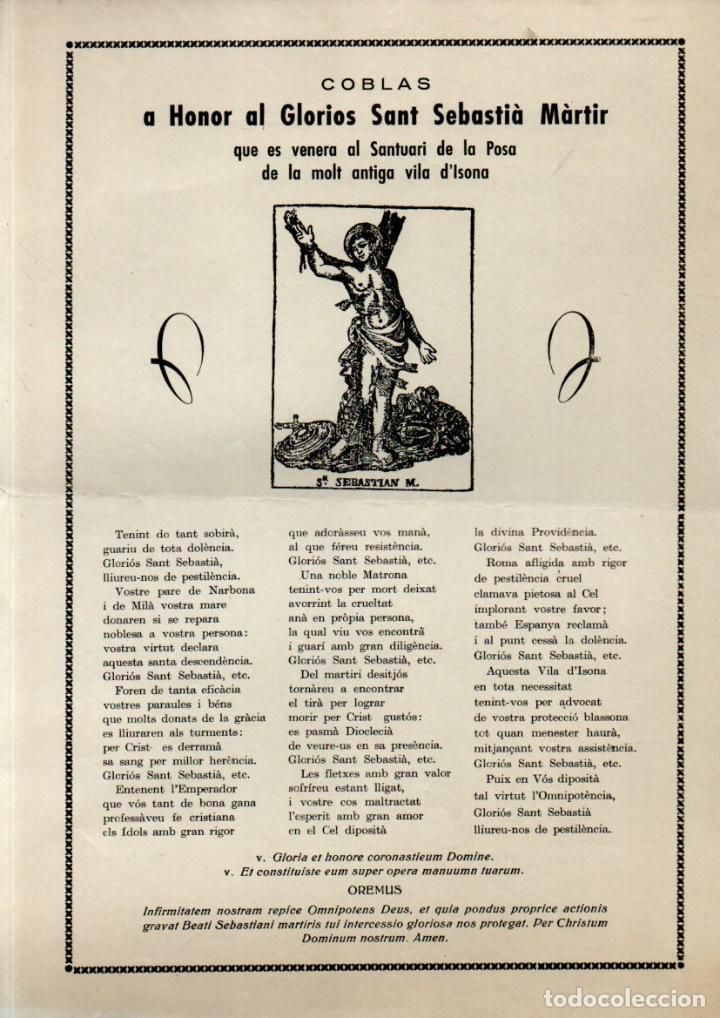 Collezionismo: GOIGS DE SANT SEBASTI&Agrave; - LA POSA - ISONA