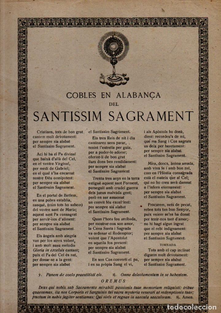 Sammelleidenschaft Papier: GOIGS AL SANT&Iacute;SSIM SAGRAMENT (LLIB. GELI FRASER, GIRONA)