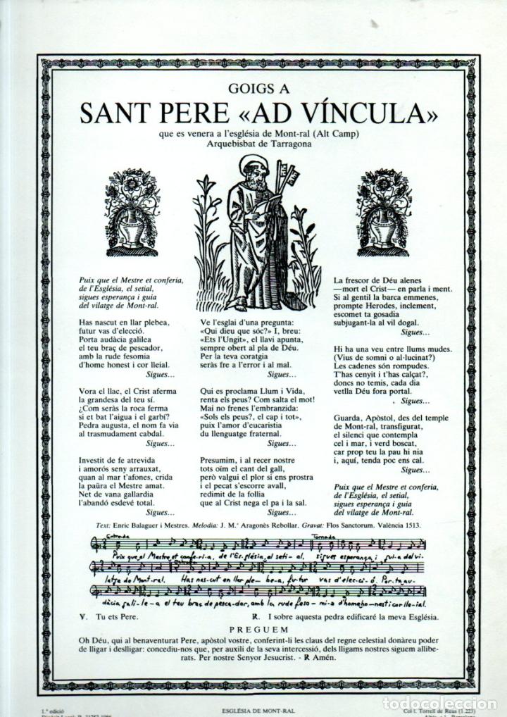 Sammelleidenschaft Papier: GOIGS DE SANT PERE AD VINCULA - MONT RAL, TARRAGONA (1986)