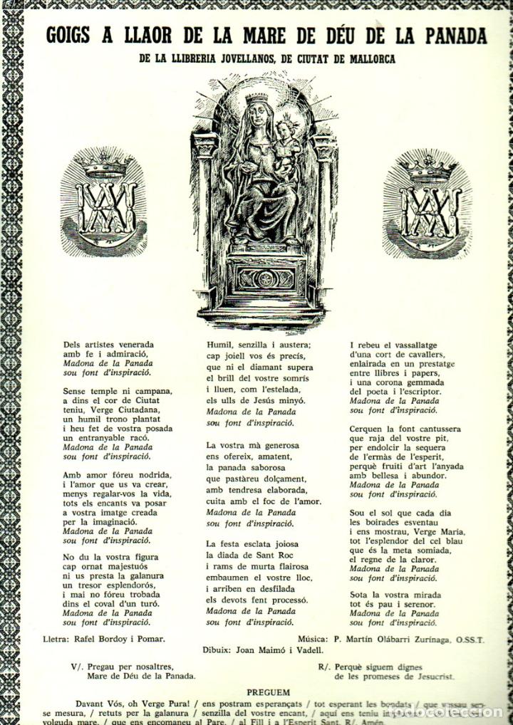 Sammelleidenschaft Papier: GOIGS DE LA MARE DE D&Eacute;U DE LA PANADA - MALLORCA (1989)