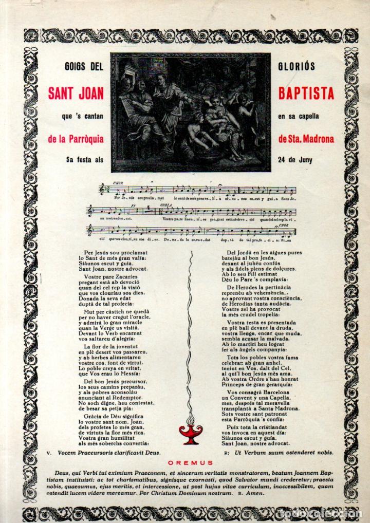 Sammelleidenschaft Papier: GOIGS A SANT JOAN BAPTISTA - SANTA MADRONA