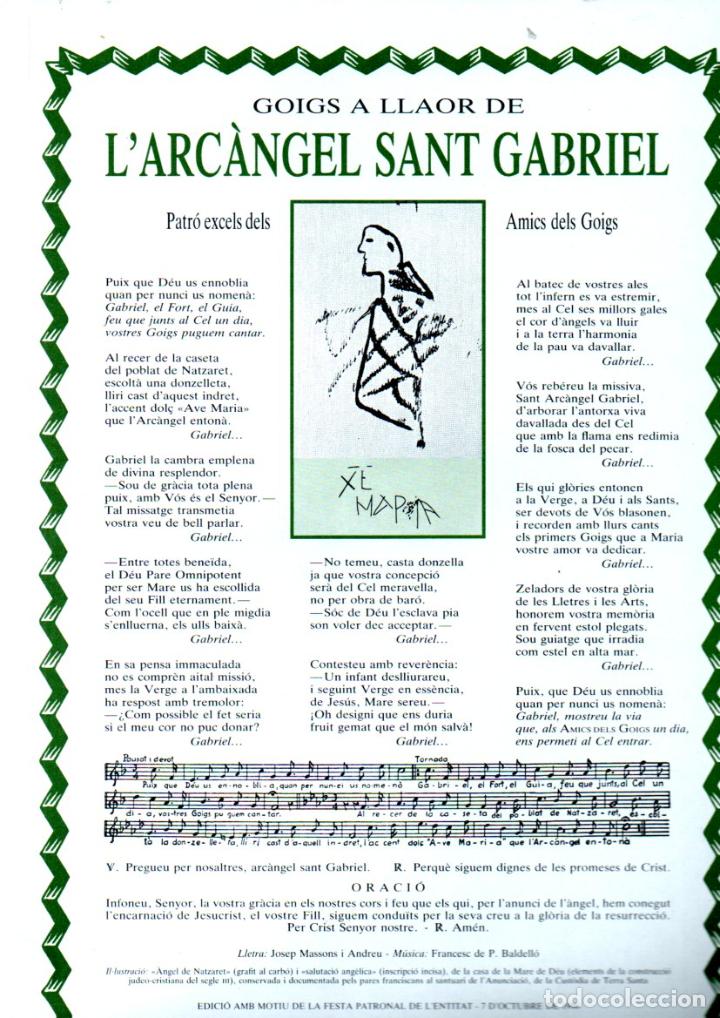 Sammelleidenschaft Papier: GOIGS A L'ARC&Agrave;NGEL SANT GABRIEL (IMP. ALT&Eacute;S, 1990)