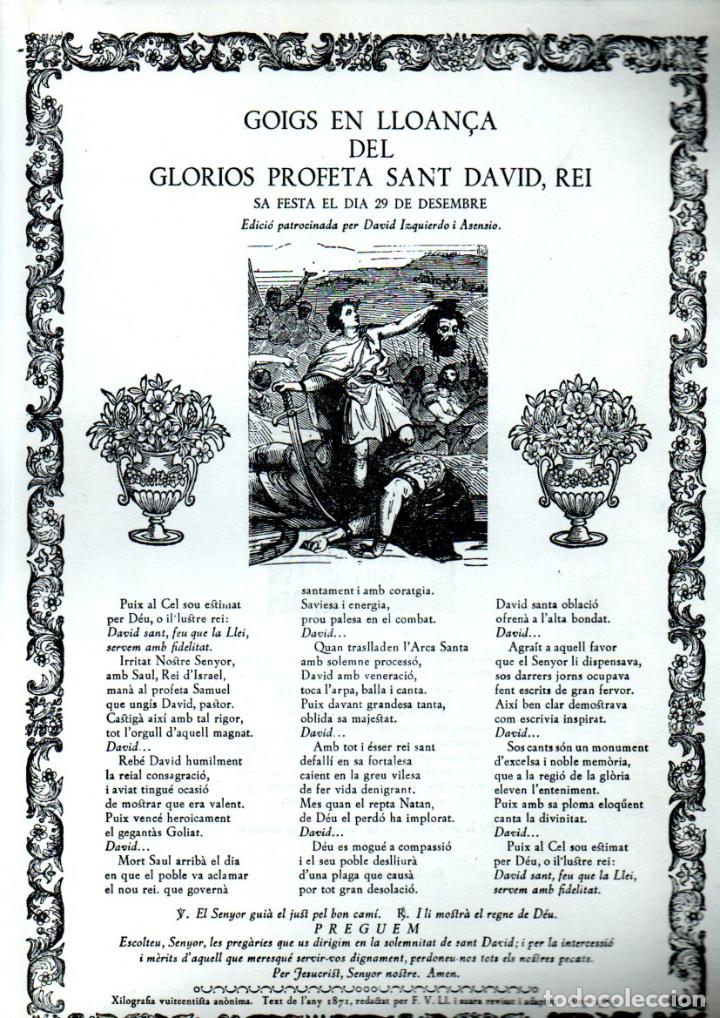 Collectionnisme: GOIGS A SANT DAVID, REI (1974)