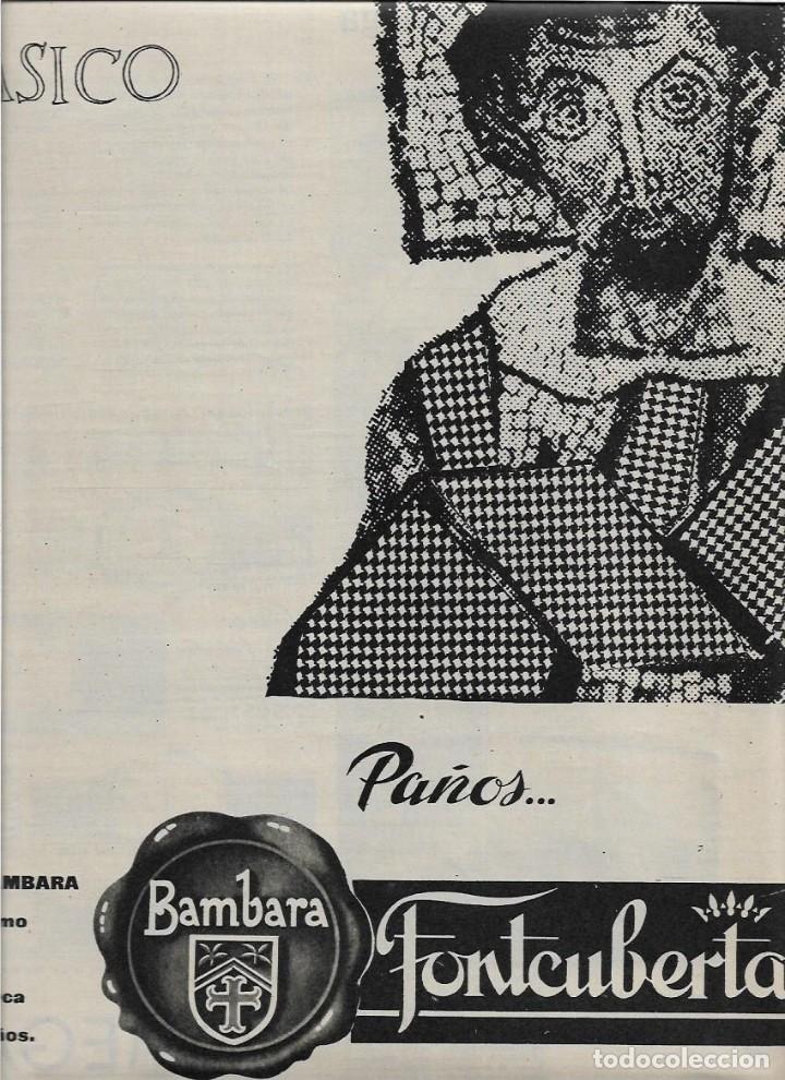 Coleccionismo: A&Ntilde;O 1956 RECORTE PRENSA PUBLICIDAD PA&Ntilde;OS BAMBARA FONTCUBERTA