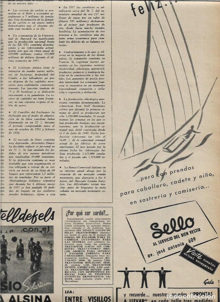 Collecting paper: A&Ntilde;O 1958 RECORTE PRENSA PUBLICIDAD COMERCIO ALMACEN SELLO MODA ALTA COSTURA SASTRERIA CAMISERIA