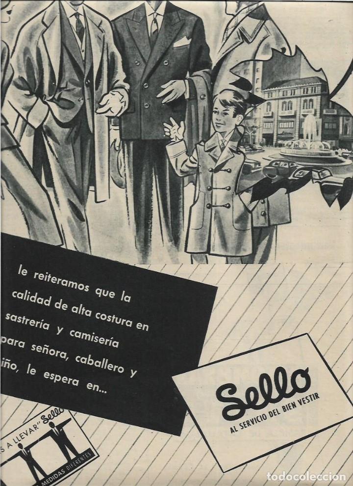 Coleccionismo: A&Ntilde;O 1958 RECORTE PRENSA PUBLICIDAD COMERCIO ALMACEN SELLO MODA ALTA COSTURA SASTRERIA CAMISERIA