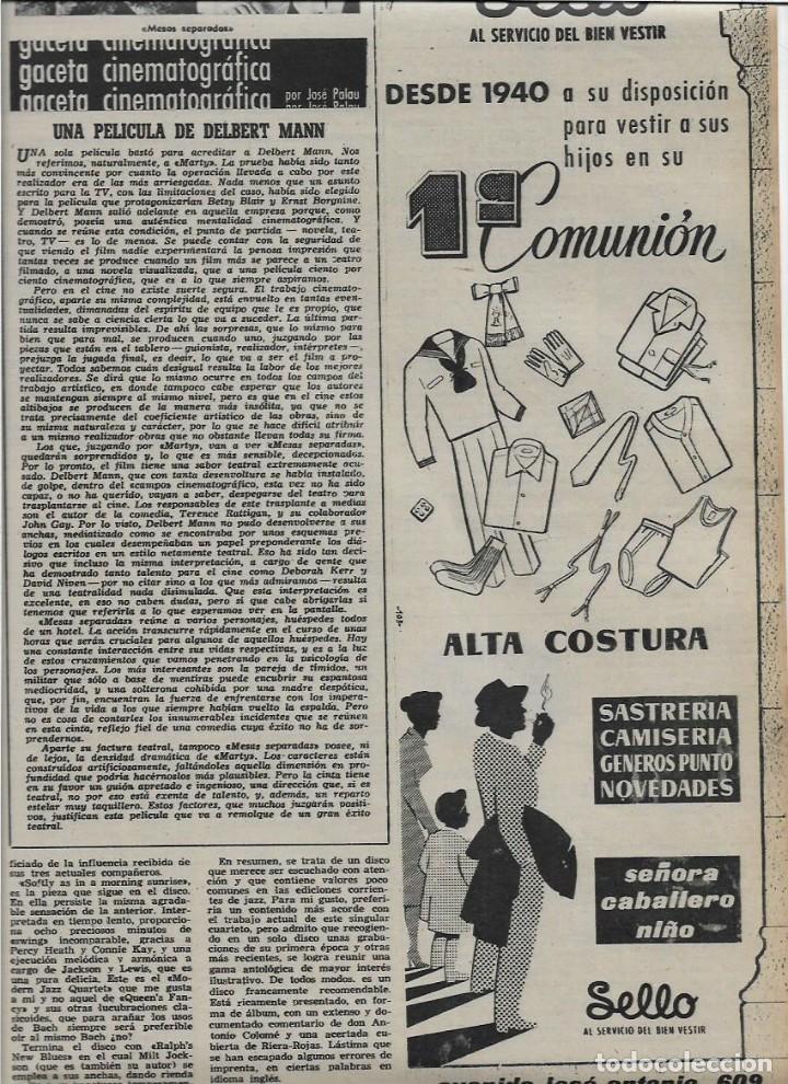 Sammelleidenschaft Papier: A&Ntilde;O 1959 RECORTE PRENSA PUBLICIDAD CAMISERIA SASTRERIA SELLO COMERCIO TIENDA ALTA COSTURA COMUNION