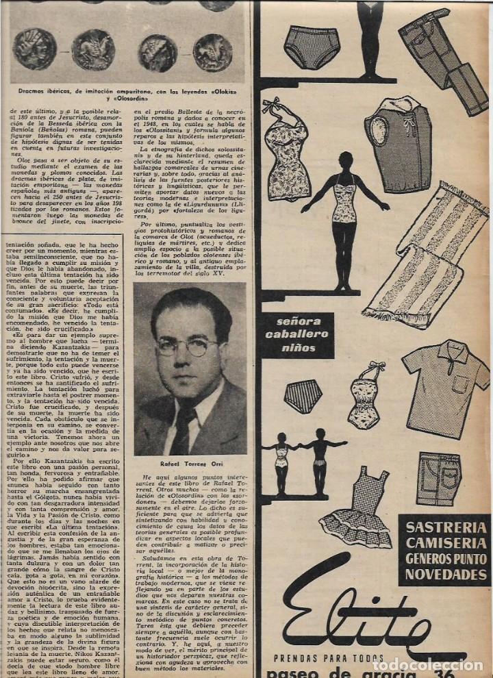 A O 1959 RECORTE PRENSA PUBLICIDAD CAMISERIA SASTRERIA ZAPATERIA ELITE COMERCIO ALMACEN P GRACIA 36