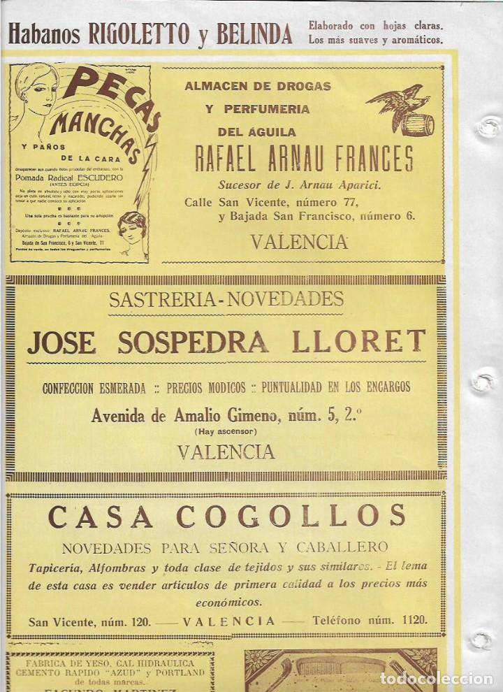 Colecionismo: A&Ntilde;O 1927 PUBLICIDAD CASA COGOLLOS VALENCIA NOVEDADES SE&Ntilde;ORA Y CABALLERO TEJIDOS TAPICERIA ALFOMBRAS