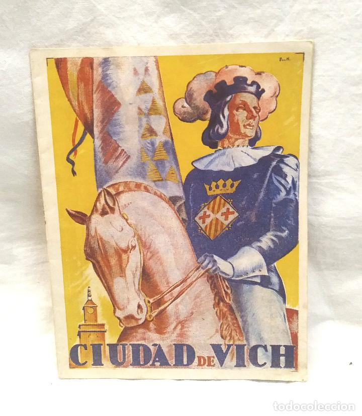 Coleccionismo: Fiesta Mayor Vich a&ntilde;o 1944 Programa de Festejos - Foto 1
