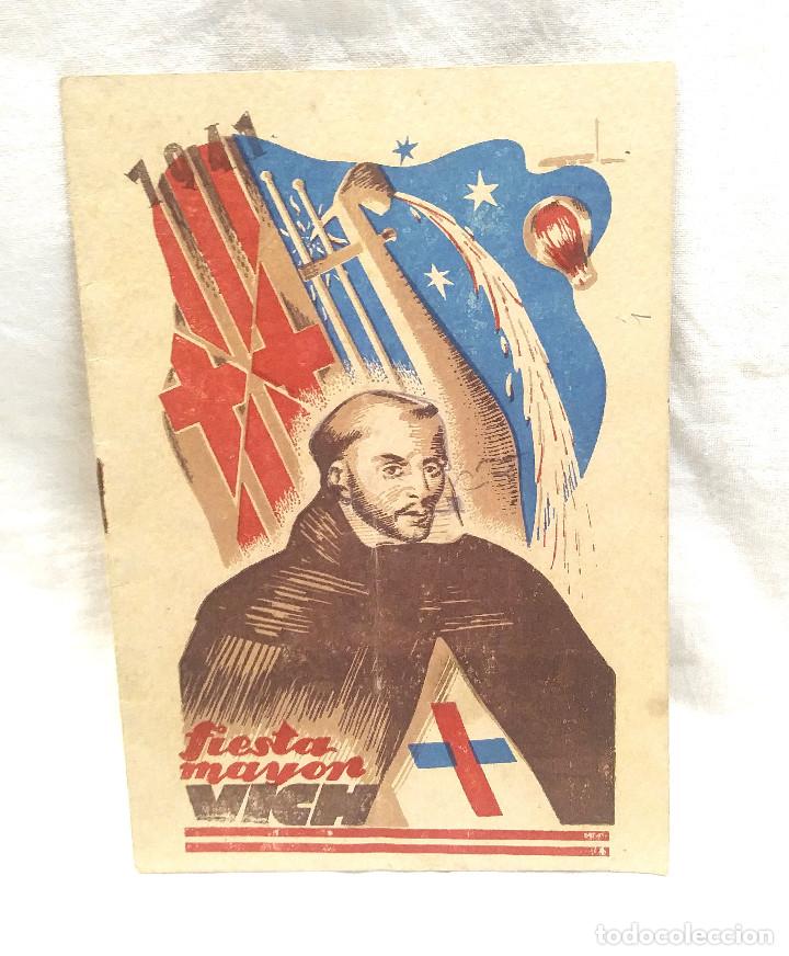 Coleccionismo: Fiesta Mayor Vich a&ntilde;o 1941 Programa de Festejos - Foto 1