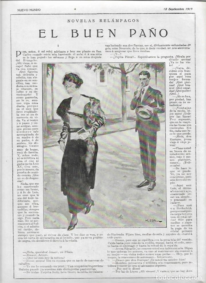 Coleccionismo: A&Ntilde;O 1919 RECORTE PRENSA RELATO CORTO EL BUEN PA&Ntilde;O POR ALFONSO PEREZ NIEVA DIBUJOS ESPI