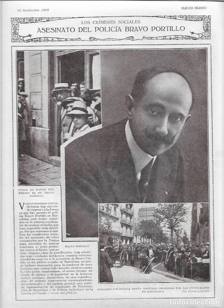 Collecting paper: A&Ntilde;O 1919 RECORTE PRENSA MADRID ASESINATO DEL POLICIA BRAVO PORTILLO