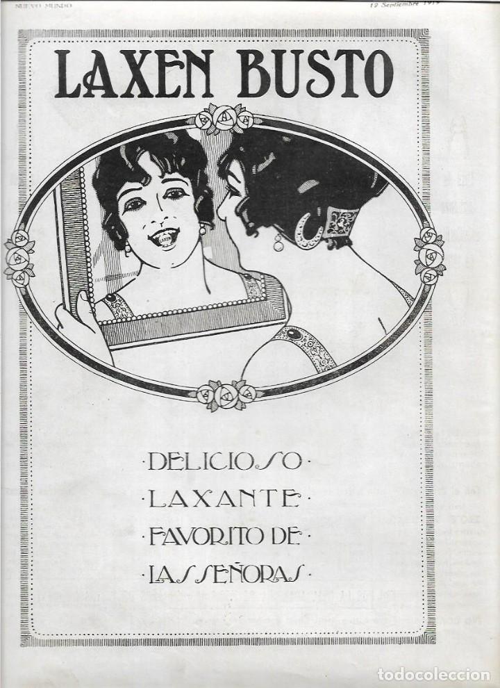 Collecting paper: A&Ntilde;O 1919 RECORTE PRENSA PUBLICIDAD LAXANTE LAXEN BUSTO