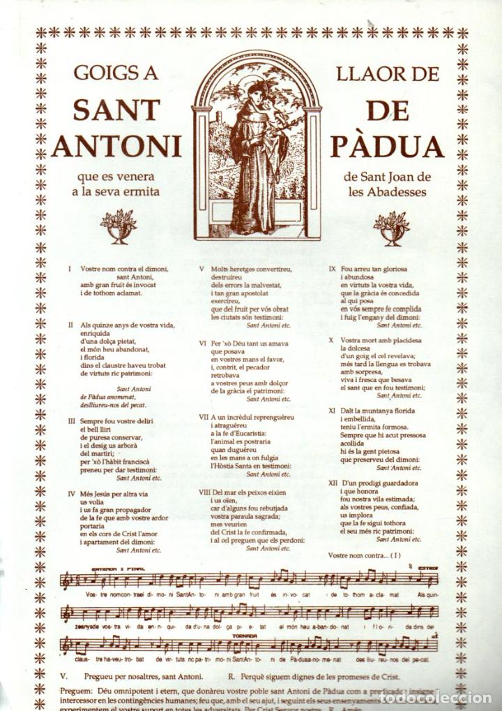 Collectionnisme: GOIGS A SANT ANTONI DE PADUA - SANT JOAN DE LES ABADESSES (1994)