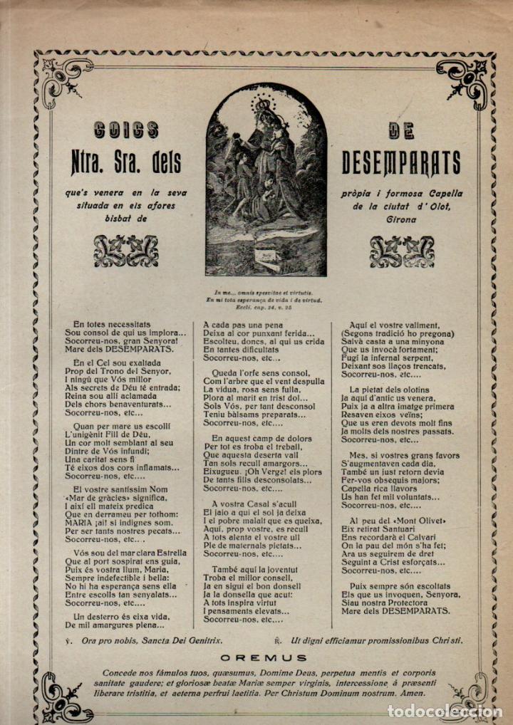 Collezionismo: GOIGS DE NTRA. SRA. DELS DESAMPARATS - OLOT (1958)