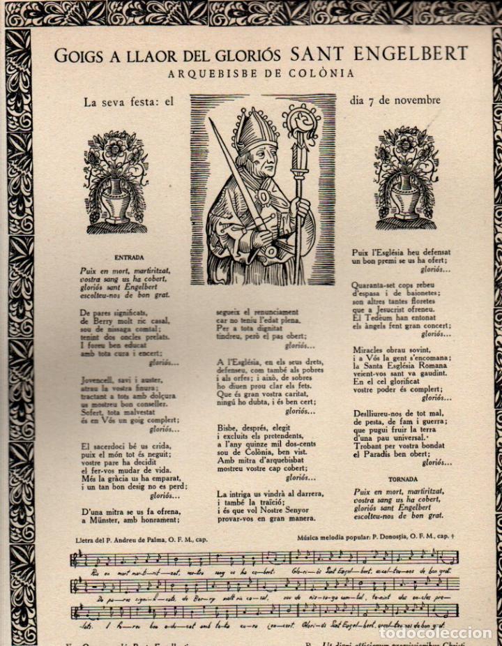 Collezionismo: GOIGS DE SANT ENGELBERT - COL&Ograve;NIA (1957)