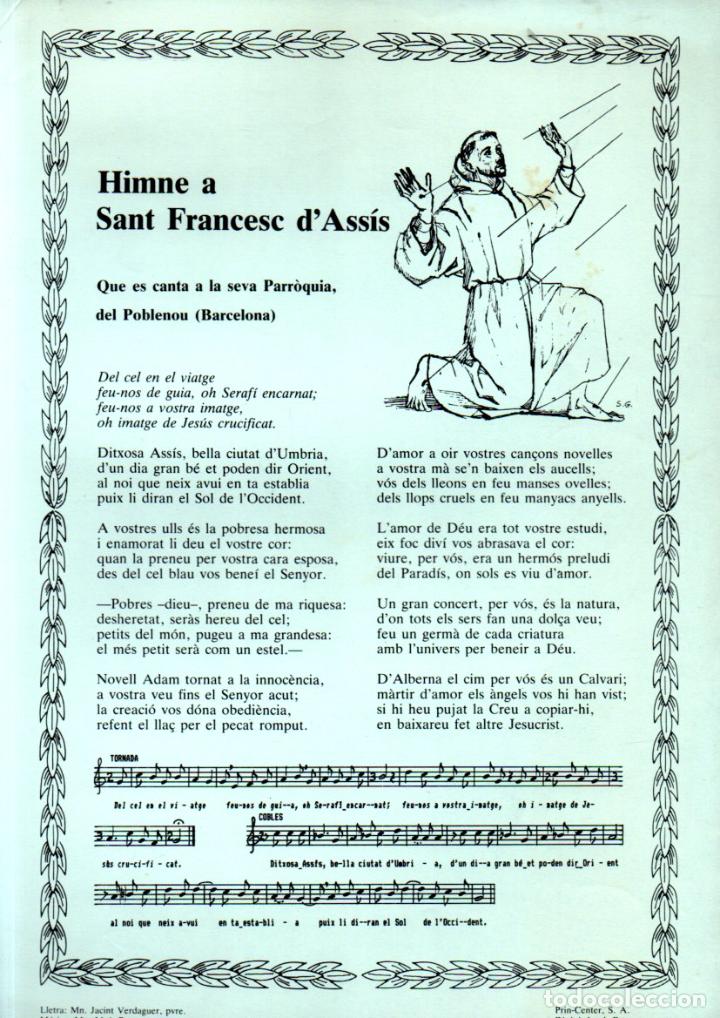 Collezionismo: GOIGS HIMNE A SANT FRANCESC D'ASS&Iacute;S - POBLENOU, BARCELONA (1990)