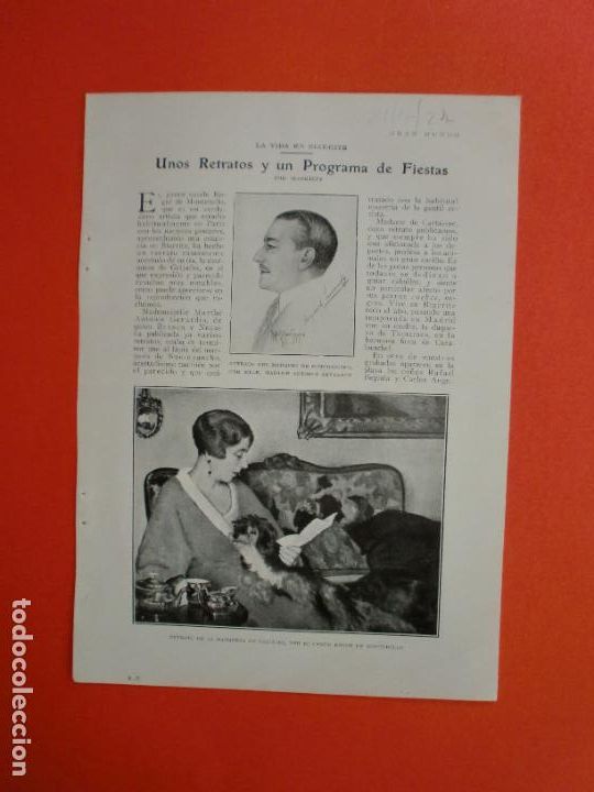 Collezionismo: BIARRITZ RETRATO DE LA MARQUESA DE GRIJALBA POR ROGER DE MONTEBELLO PROGRAMA DE FIESTAS - 24/7/1927