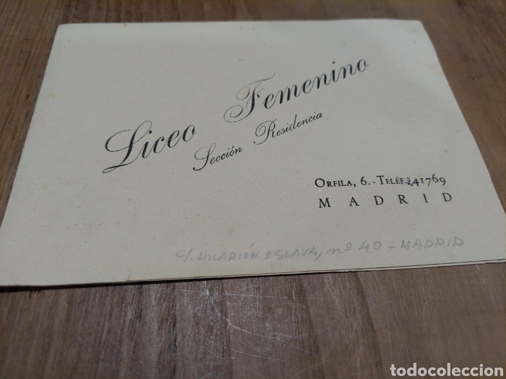 Collezionismo: TARIFAS LICEO FEMENINO SECCION RESIDENCIA MADRID
