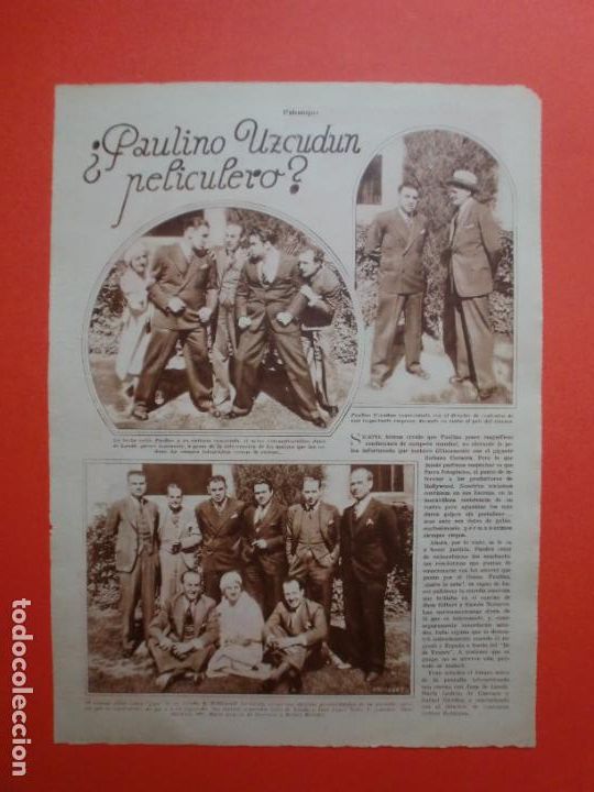 Sammelleidenschaft Papier: PAULINO UZCUDUN PELICULERO JUAN DE LANDA RAFAEL RIVELLES MARIA LADRON DE GUEVARA - 28/5/1931