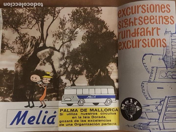 Coleccionismo: MALLORCA BALEARES EXCURSIONES MELIA FOLLETO TURISTICO A&Ntilde;OS 50/60