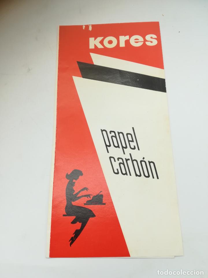 Coleccionismo: PUBLICIDAD. KORES. PAPEL CARB&Oacute;N. MODELOS, IM&Aacute;GENES Y PEQUE&Ntilde;A DESCRIPCI&Oacute;N. VER