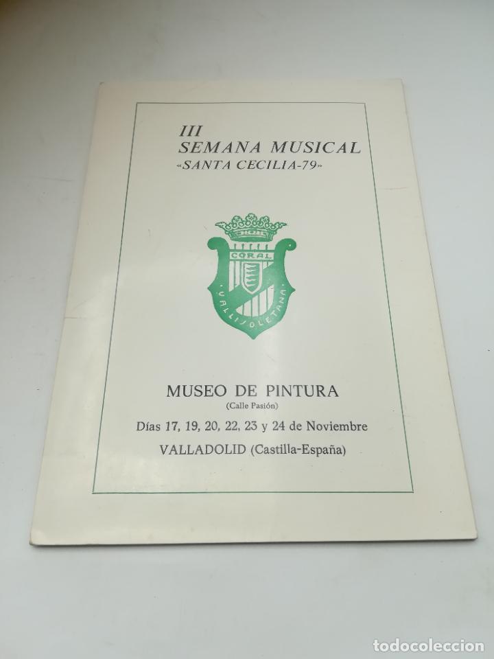 Sammelleidenschaft Papier: PROGRAMA E INVITACI&Oacute;N. III SEMANA MUSICAL SANTA CECILIA 79. MUSEO DE PINTURA. VALLADOLID.