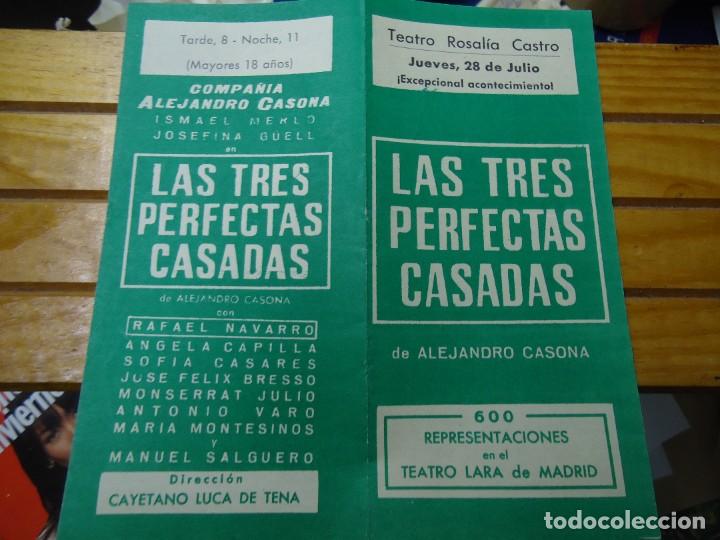 Coleccionismo: D&Iacute;PTICO LAS TRES PERFECTAS CASADAS 1966 EN EL TEATRO ROSALIA CASTRO EXCELENTE DIPTICO DE LA COMPA&Ntilde;&Iacute;